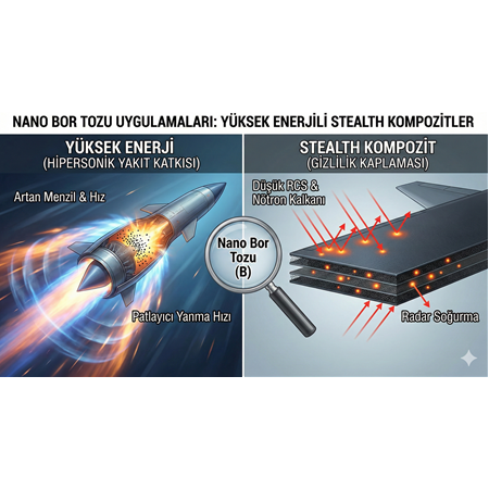 Nano Bor Tozu Uygulamaları: Yüksek Enerjili Stealth Kompozitler.