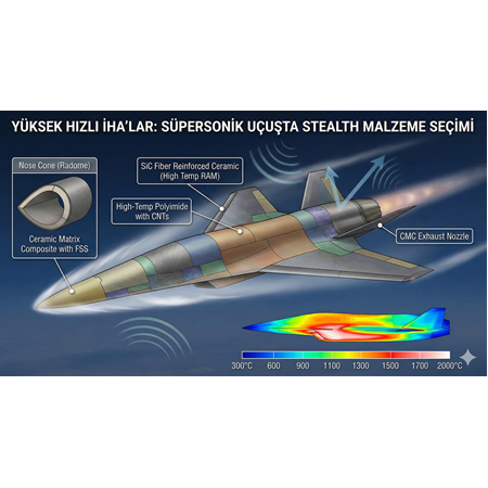 Yüksek Hızlı İHA'lar: Süpersonik Uçuşta Stealth Malzeme Seçimi.
