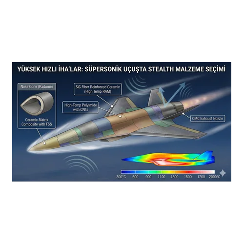 Yüksek Hızlı İHA'lar: Süpersonik Uçuşta Stealth Malzeme Seçimi.