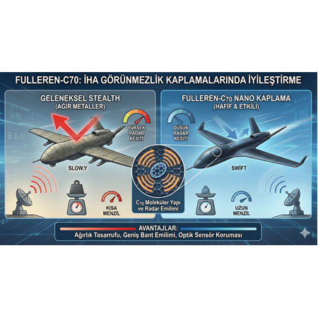 Fulleren-C70: İHA Görünmezlik Kaplamalarında İyileştirme.