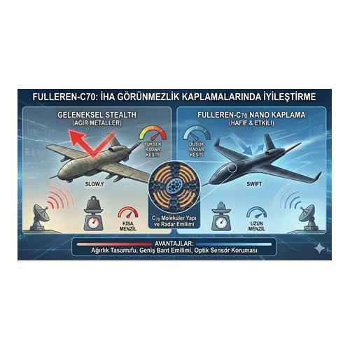 Fulleren-C70: İHA Görünmezlik Kaplamalarında İyileştirme.