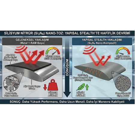 Silisyum Nitrür (Si3N4) Nano-Toz: Yapısal Stealth'te Hafiflik.