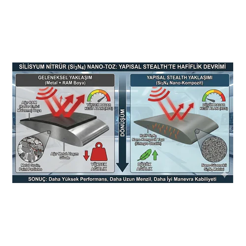 Silisyum Nitrür (Si3N4) Nano-Toz: Yapısal Stealth'te Hafiflik.