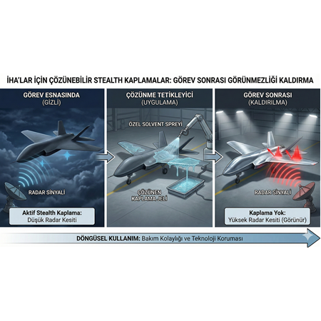 İHA'lar İçin Çözünebilir Stealth Kaplamalar: Görev Sonrası Görünmezliği Kaldırma.