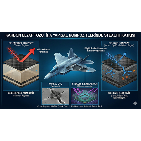 Karbon Elyaf Tozu: İHA Yapısal Kompozitlerinde Stealth Katkısı.