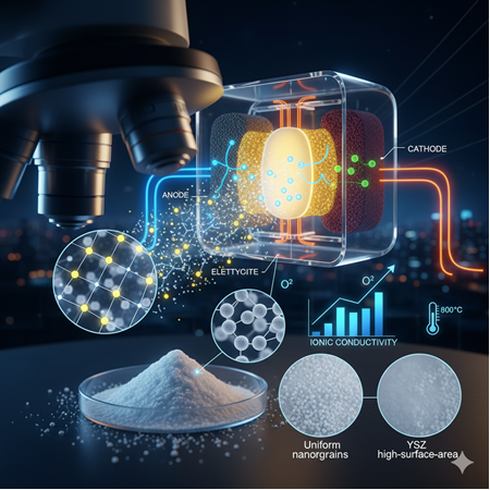 Yttrium-stabilized zirconia (YSZ) ve SOFC (yakıt pili) uygulamaları: toz özellikleri