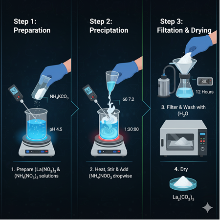 Rare earth karbonatlarının sentezi (precipitation) adım adım laboratuvar reçetesi
