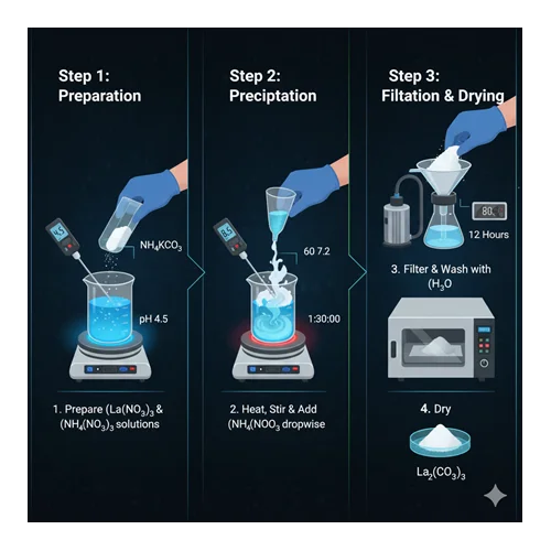 Rare earth karbonatlarının sentezi (precipitation) adım adım laboratuvar reçetesi