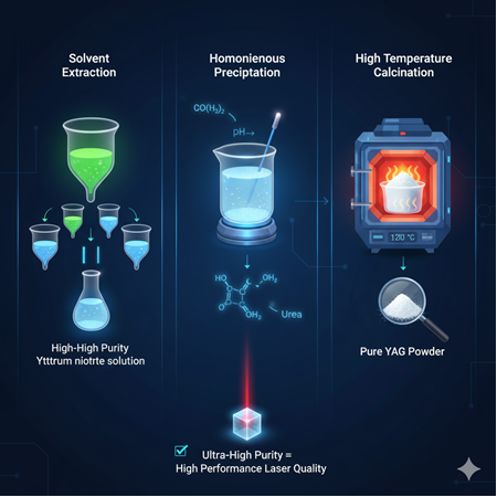 Yttrium-aluminum garnet (YAG) tozlarının lazer kristali üretiminde saflaştırma metotları