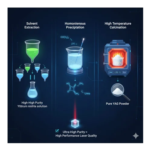 Yttrium-aluminum garnet (YAG) tozlarının lazer kristali üretiminde saflaştırma metotları