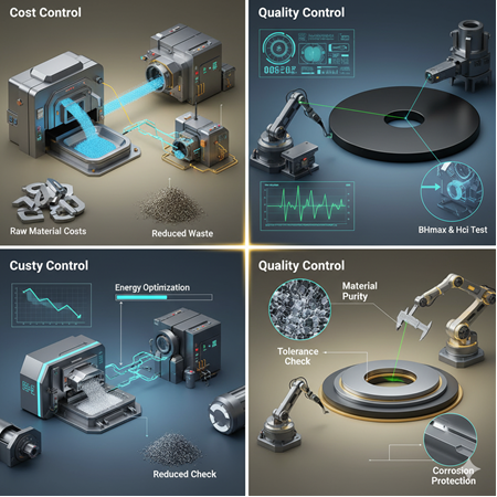 Neodimyum tozlarından yüksek enerjili mıknatıs üretimi: maliyet ve kalite kontrol maddeleri