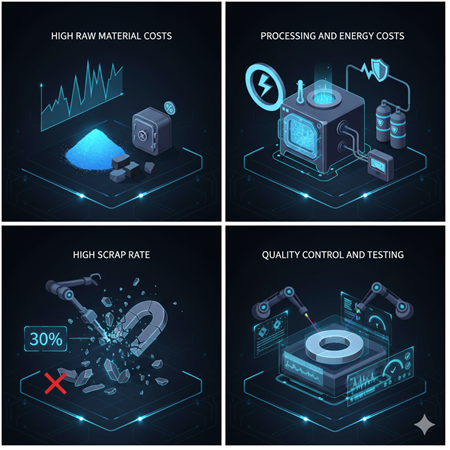 Samarium-cobalt (SmCo) mıknatısların üretim maliyeti analizi: küçük ölçekli atölyeler için