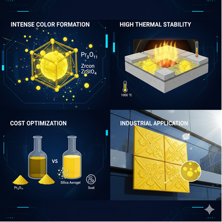 Praseodymium oksit (Pr6O00) ile yüksek performanslı seramik pigment tasarımı
