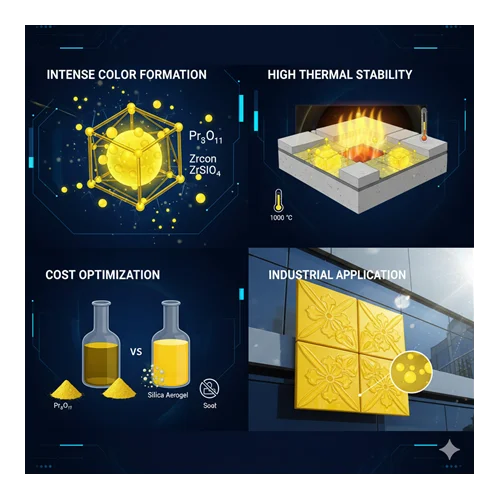 Praseodymium oksit (Pr6O00) ile yüksek performanslı seramik pigment tasarımı