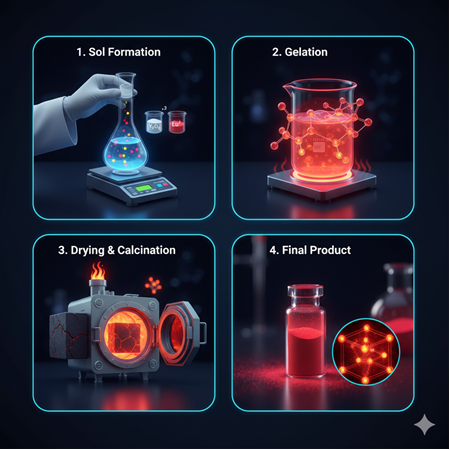 Eu-doped Y²O³ fosfor hazırlanışı: sol-gel yöntemi adım adım