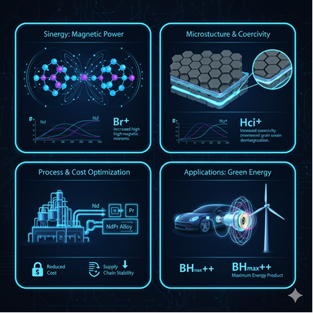 Neodimyum ve praseodymium alaşımlarında manyetik özellik optimizasyonu