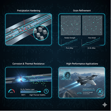 Scandium oksit tozlarının alüminyum alaşımlarında güçlendirme etkisi