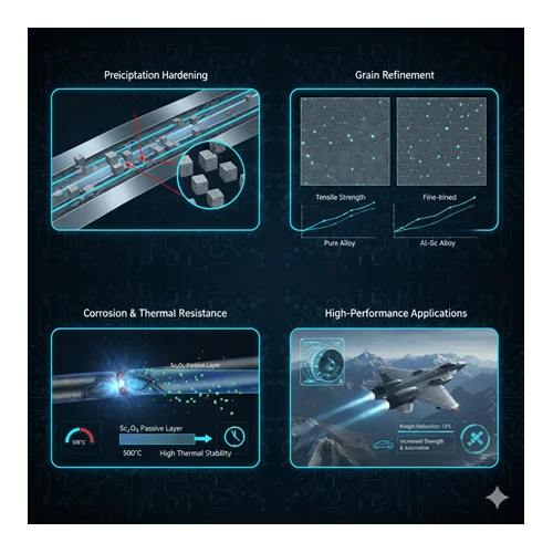 Scandium oksit tozlarının alüminyum alaşımlarında güçlendirme etkisi