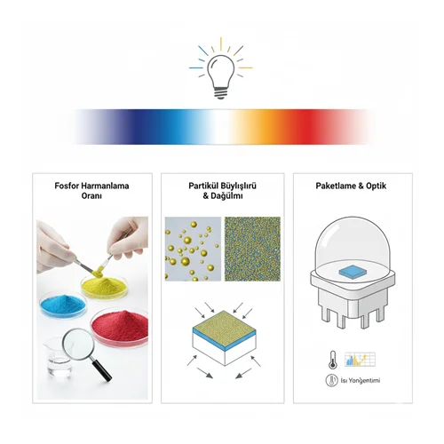 Europium fosforlarının beyaz LED üretiminde renk dengesi nasıl optimize edilir?