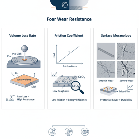 Ceria polimer kompozitlerin aşınma direncini ölçme metrikleri