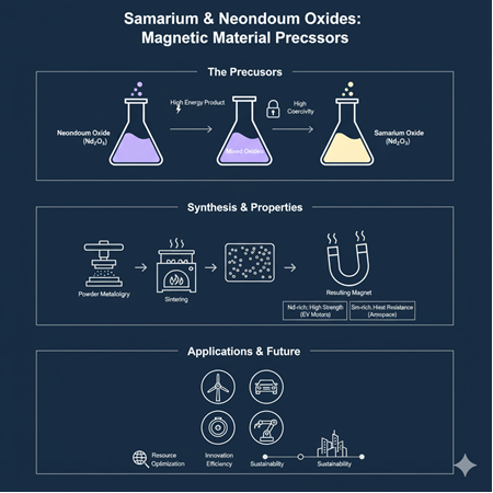 Sm²O³ ve Nd²O³ karışımlarının manyetik malzeme öncülüğü olarak kullanımı
