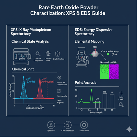 Rare earth tozlarının atomik düzeyde karakterizasyonu: XPS ve EDS rehberi
