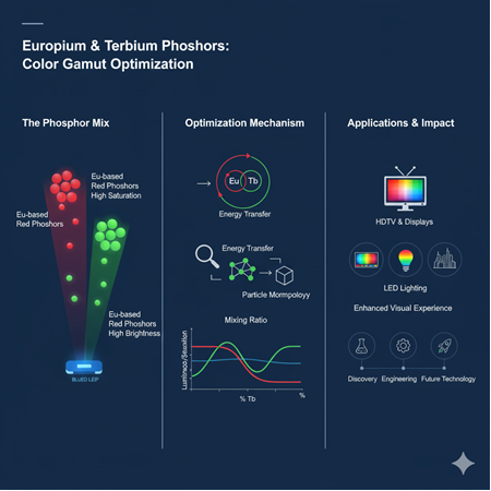 Europium ve terbium bazlı fosfor karışımlarının renk gamı optimizasyonu