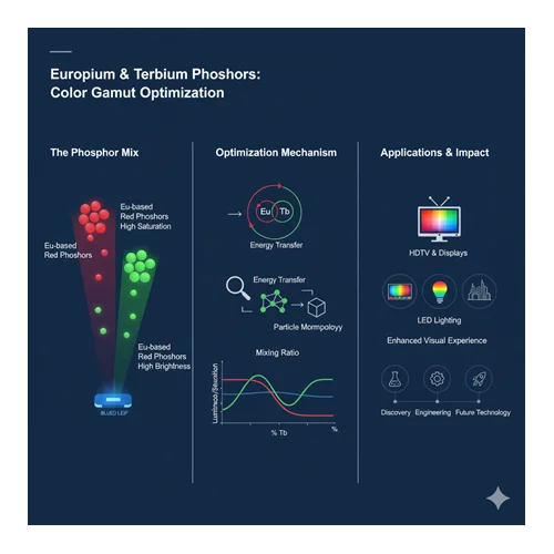 Europium ve terbium bazlı fosfor karışımlarının renk gamı optimizasyonu