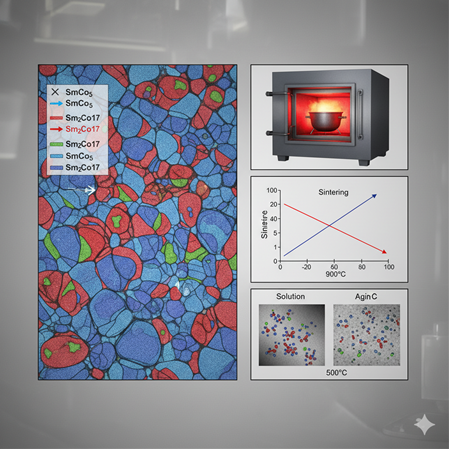 Samarium-cobalt mıknatısların mikro yapı analizi ve ısıl işlem protokolleri