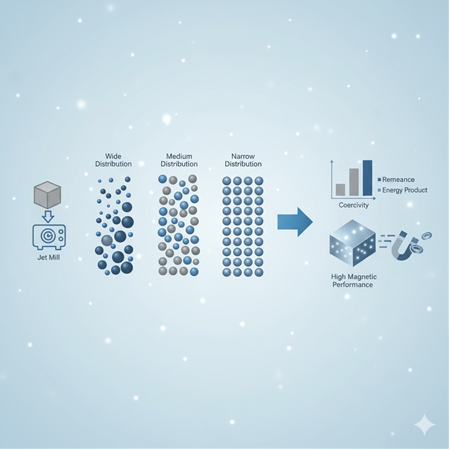 NdFeB mıknatıs tozlarında partikül boyutu dağılımının etkisi