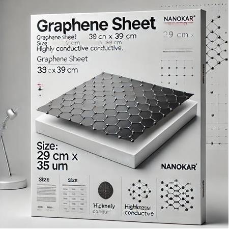 Grafen Levha, Ebat: 29 cm x 39 cm, Kalınlık: 35 µm, Yüksek İletkenlik