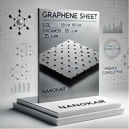 Grafen Levha, Ebat: 10 cm x 10 cm, Kalınlık: 35 µm, Yüksek İletkenlik